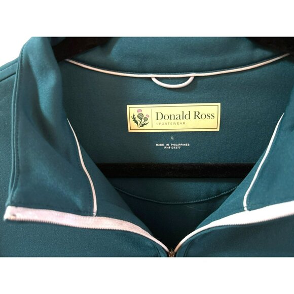 Donald Ross Teal Quarter-Zip Performance Pullover Large Golf Sportswear EUC - Picture 3 of 4